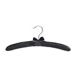 Styles Satin Padded Vinyl Coated Metal Hanger, Black, 100 Per Case Price Per Case