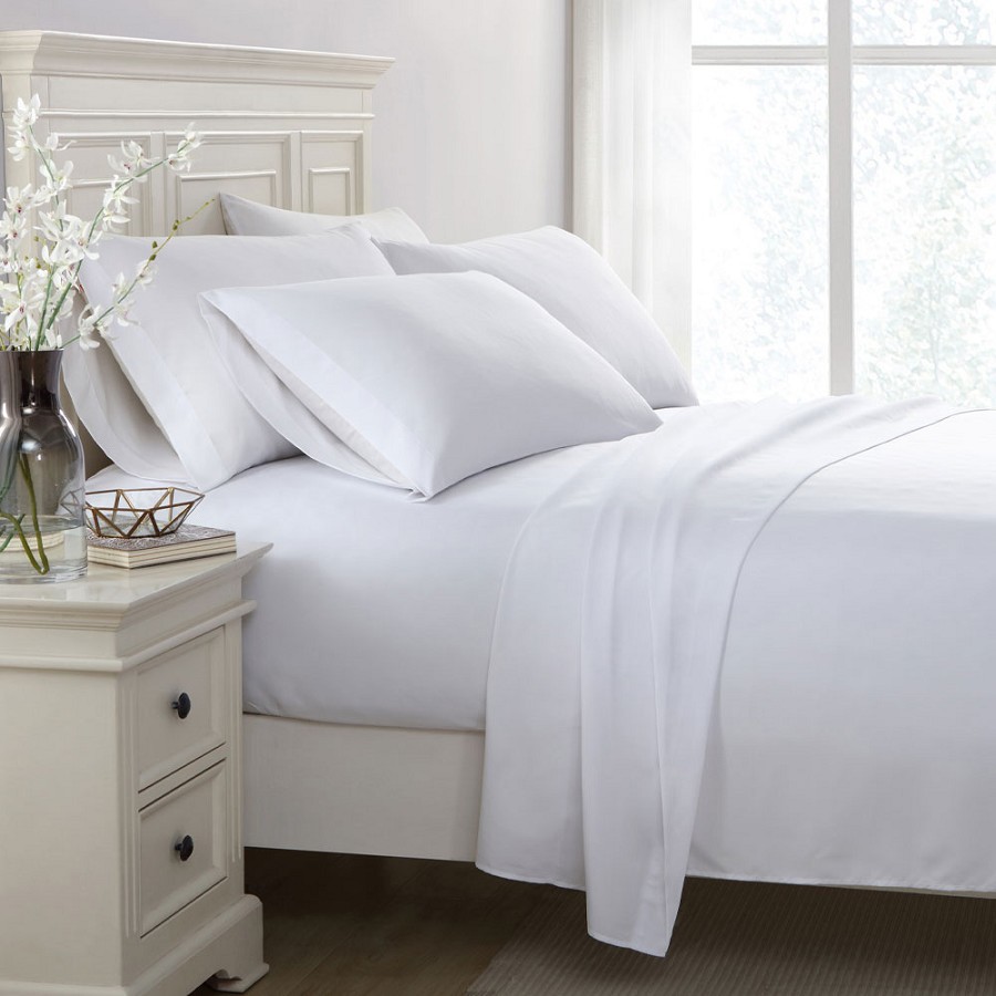 1888 Mills Leger T-300 Fitted Sheet Full XL 54x80x15 60% Cotton 40% Polyester White 1 Dz Per Case Price Per Dz 