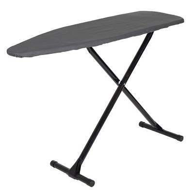 Homz Commercial Products 48' Wardrobe Deluxe T-Leg Ironing Board With Charcoal Cover 48Lx14W Black Legs Finish 4 Per Case Price Per Each 
