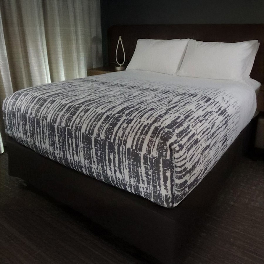AHS Simplicity Collection T-200 Inkstripe Decorative Top Sheets Full 90x100 100% Polyester Grey 12 Per Case Price Per Each 