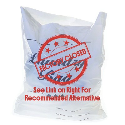 Disposable Laundry Bag, Draw Tape 18' W x 19' L 1.25 Mil White 500 Per Case Price Per Case 
