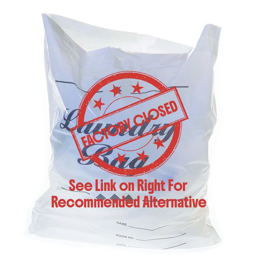 Disposable Laundry Bag, Draw Tape 18' W x 19' L 1.25 Mil White 500 Per Case Price Per Case 