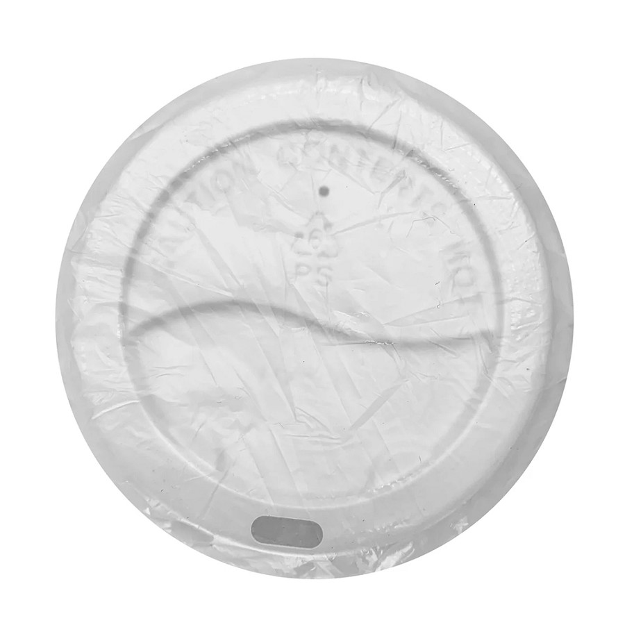 Amenity Services Hot Cup Sip Lid White Eco-Friendly Individually Eco-Wrapped 90mm Fits 10 Oz. 12 Oz. 16 Oz. Cups Plug Fit 1000 Per Case Price Per Case 