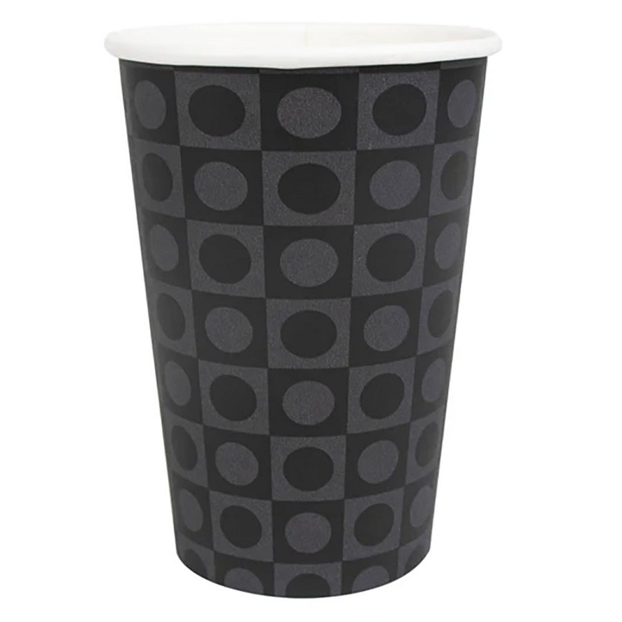 Amenity Services Retro Patterned Black & Grey Unwrapped Hot Vending Cup 10 Oz. 1500 Per Case Price Per Case 
