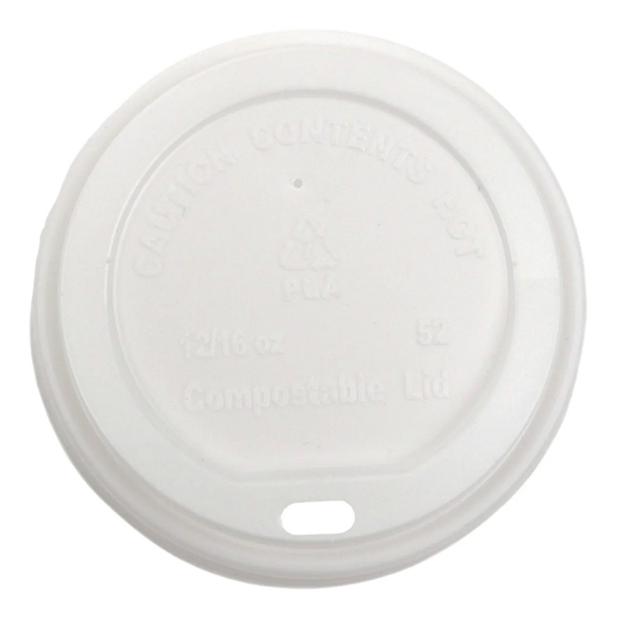 Amenity Services PLA Hot Cup Sip Lid White 90mm Fits 10 Oz. 12 Oz. 16 Oz. Cups Plug Fit Unwrapped 1000 Per Case Price Per Case 