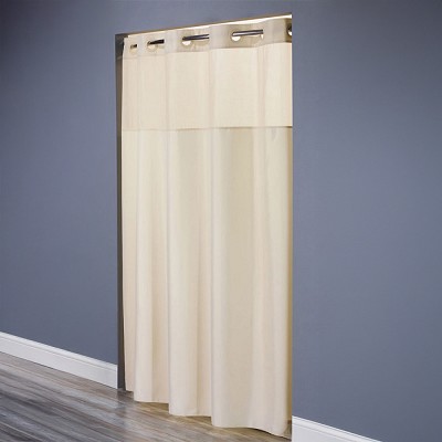 Hookless Mystery Polyester Shower Curtain With Window 71x77 Beige 12 Per Case Price Per Each 