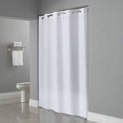 Hookless Plainweave  Polyester Shower Curtain 71x80 White 12 Per Case Price Per Each 