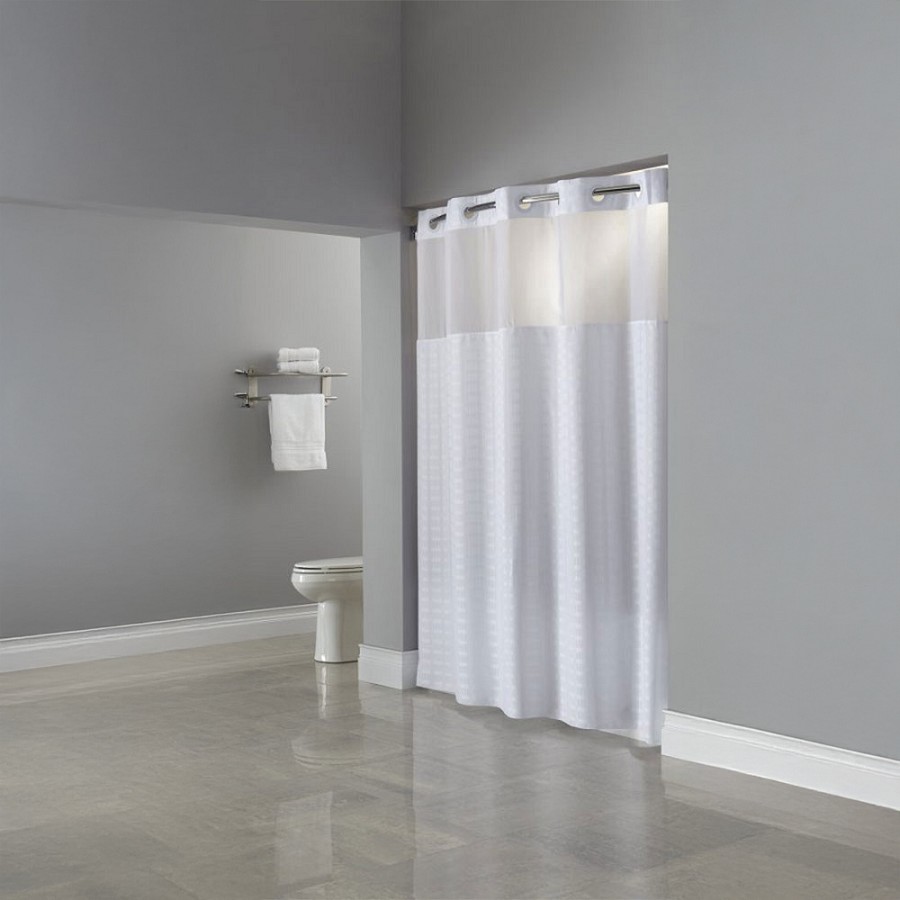 Hookless Madison Polyester Shower Curtain 71x80 White 12 Per Case Price Per Each 