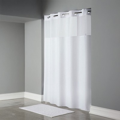Hookless Mystery Polyester Shower Curtain With Window 71x74 White 12 Per Case Price Per Each 