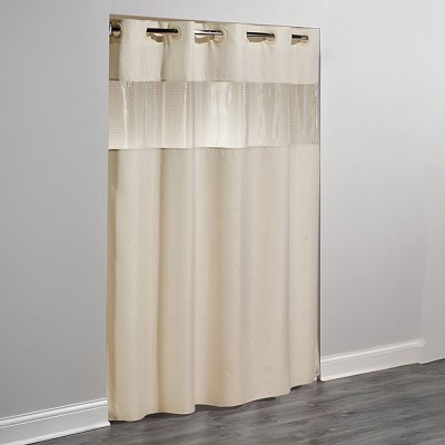 Hookless The Major Polyester Shower Curtain With Window 71x77 Beige 12 Per Case Price Per Each 