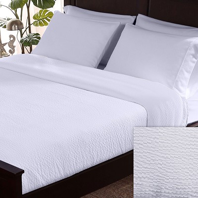 Berkshire Classic Seersucker Top Sheet 185 GSM King 112x111 White 6 Per Case Price Per Each 