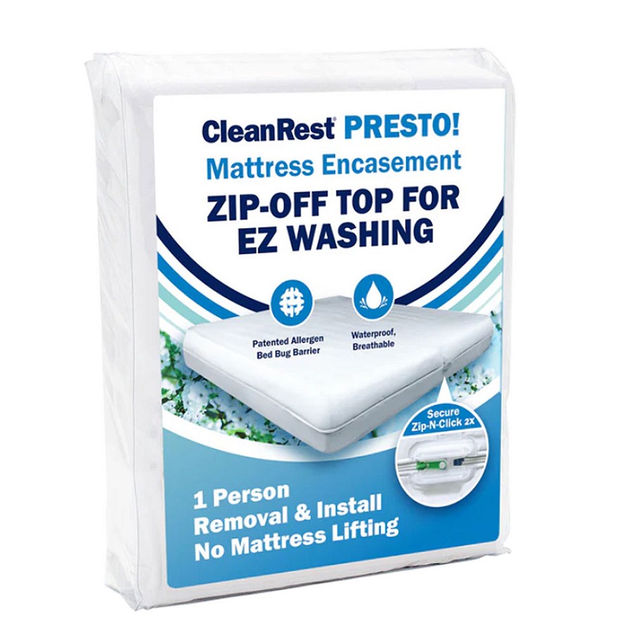 CleanRest Presto! Waterproof Mattress Encasement With Zip-Off Top Twin 39x75x7-15' 4 Per Case Price Per Each 