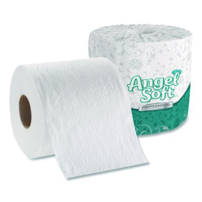 Angel Soft Professional Series Embossed Toilet Paper - 2 Ply - 4' Width x 4.05' Length - 450 Sheets/Roll - White - 80 / Carton 