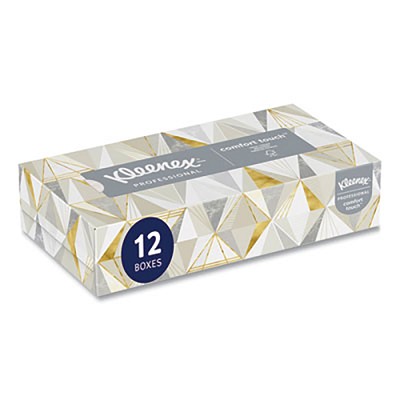 Kleenex Professional Facial Tissue for Business - Flat Box - 2 Ply - 8.30' Width x 7.80' Length - White - 125/Box - 12 / Carton 