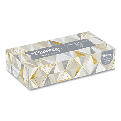 Kleenex Professional Facial Tissue for Business - Flat Box - 2 Ply - 8.40' Width x 8.60' Length - White - 125/Box - 48 / Carton 