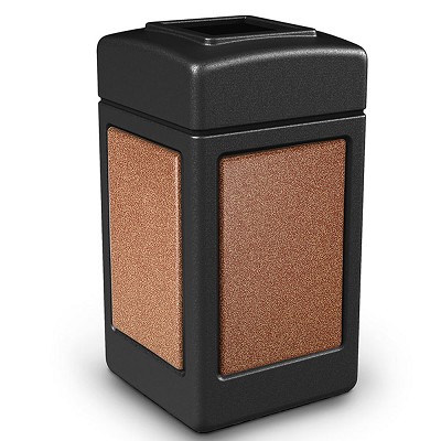 Commercial Zone 42-Gallon StoneTec Waste Container Black With Sedona Panels 
