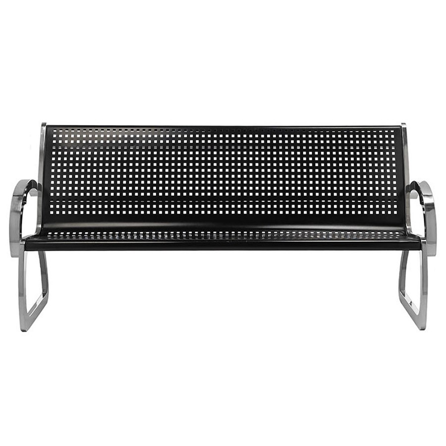 Commercial Zone 4 Ft. Skyline Black/Stainless Steel Bench 