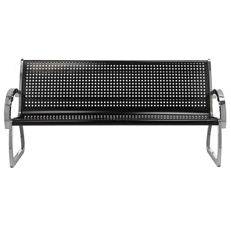 Commercial Zone 6 Ft. Skyline Black/Stainless Steel Bench 