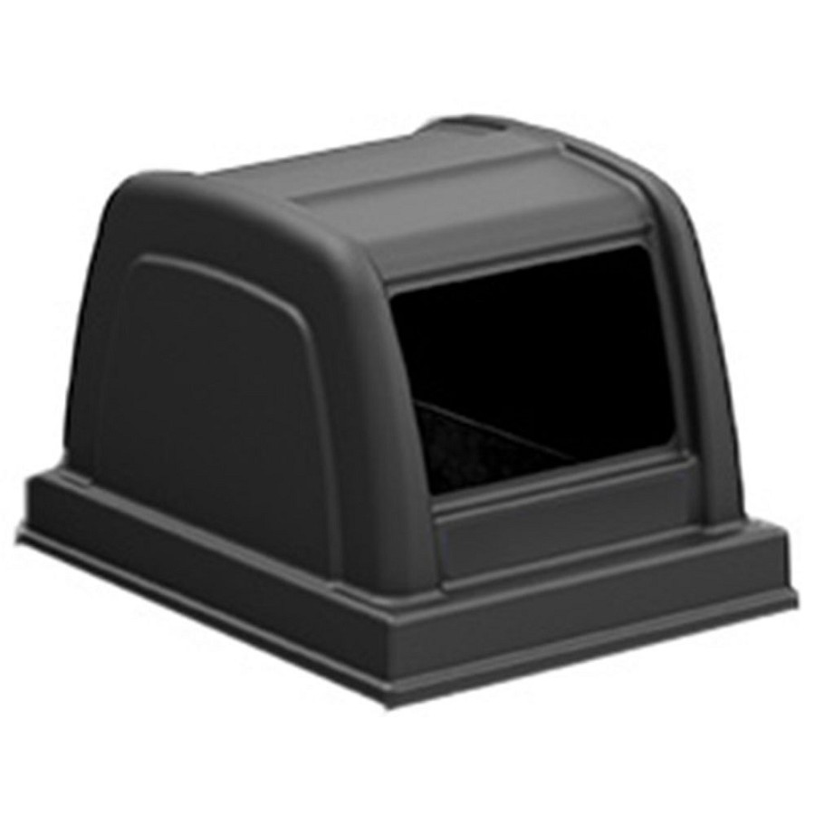 Commercial Zone 25-Gallon Parkview Single Lid With Rectangular Opening Includes Decals Black 