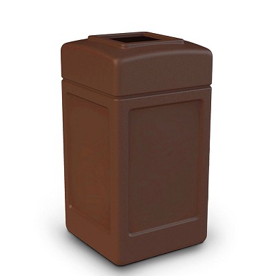 Commercial Zone PolyTec Series 42-Gallon Square Waste Container Brown 