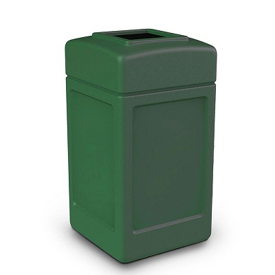 Commercial Zone PolyTec Series 42-Gallon Square Waste Container Forest Green 