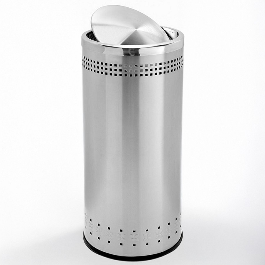 Commercial Zone Precision Series 25-Gallon Imprinted 360° Waste Container With Swivel Lid Stainless Steel 