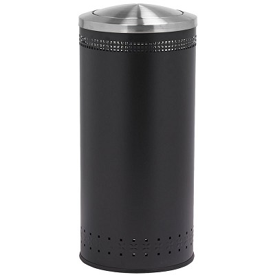 Commercial Zone Precision Series 25-Gallon Imprinted 360° Waste Container With Swivel Lid Black 