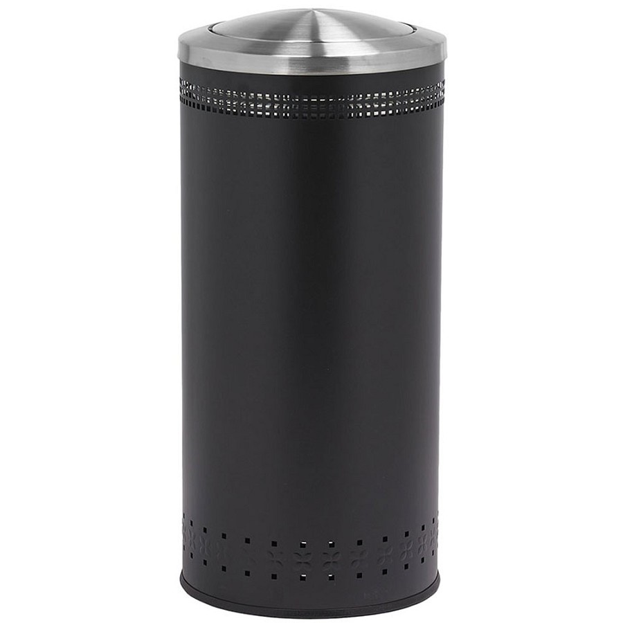 Commercial Zone Precision Series 25-Gallon Imprinted 360° Waste Container With Swivel Lid Black 