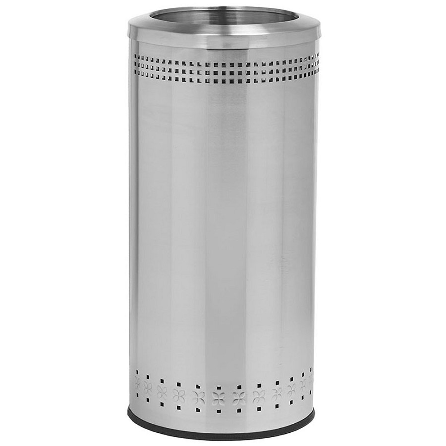 Commercial Zone Precision Series 25-Gallon Imprinted 360° Waste Container With Open Top Stainless Steel 
