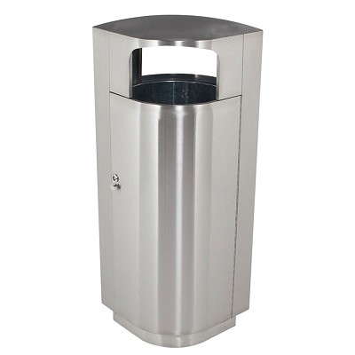 Commercial Zone Leafview Series 20-Gallon Waste Container Stainless Steel 
