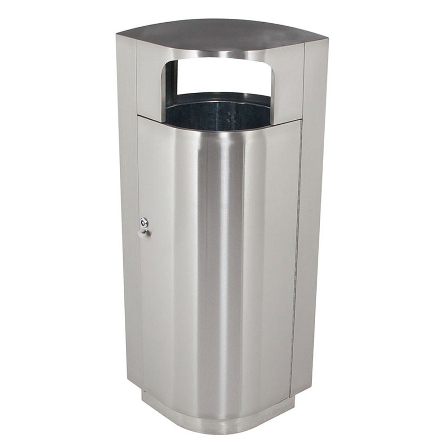 Commercial Zone Leafview Series 20-Gallon Waste Container Stainless Steel 
