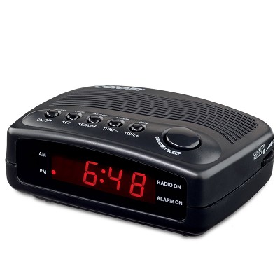 Conair WCR02 0.6' Compact Clock Radio w/ Single Day Alarm Black 12 Per Case Price Per Each 
