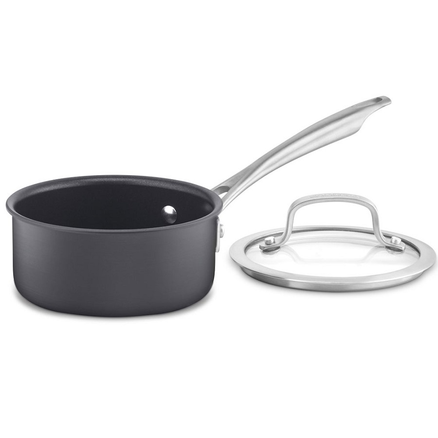 Cuisinart 1 Quart Non-Stick Saucepan With Cover Black 4 Per Case Price Per Each 