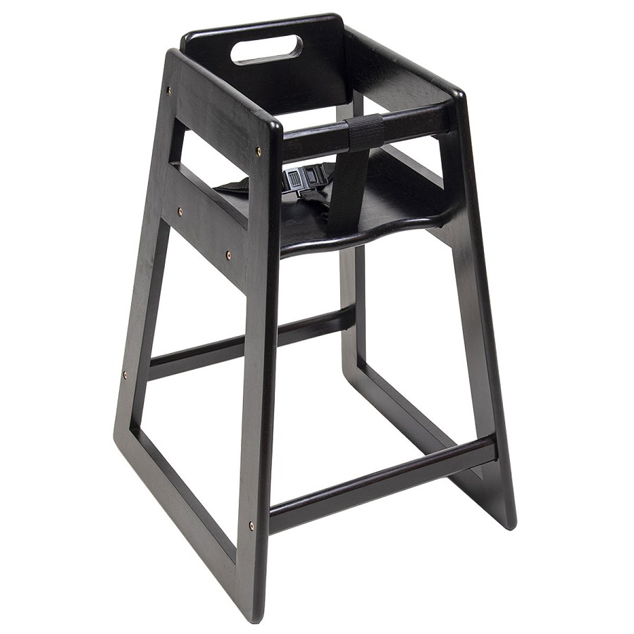CSL Deluxe Rubber Wood Highchair Black 
