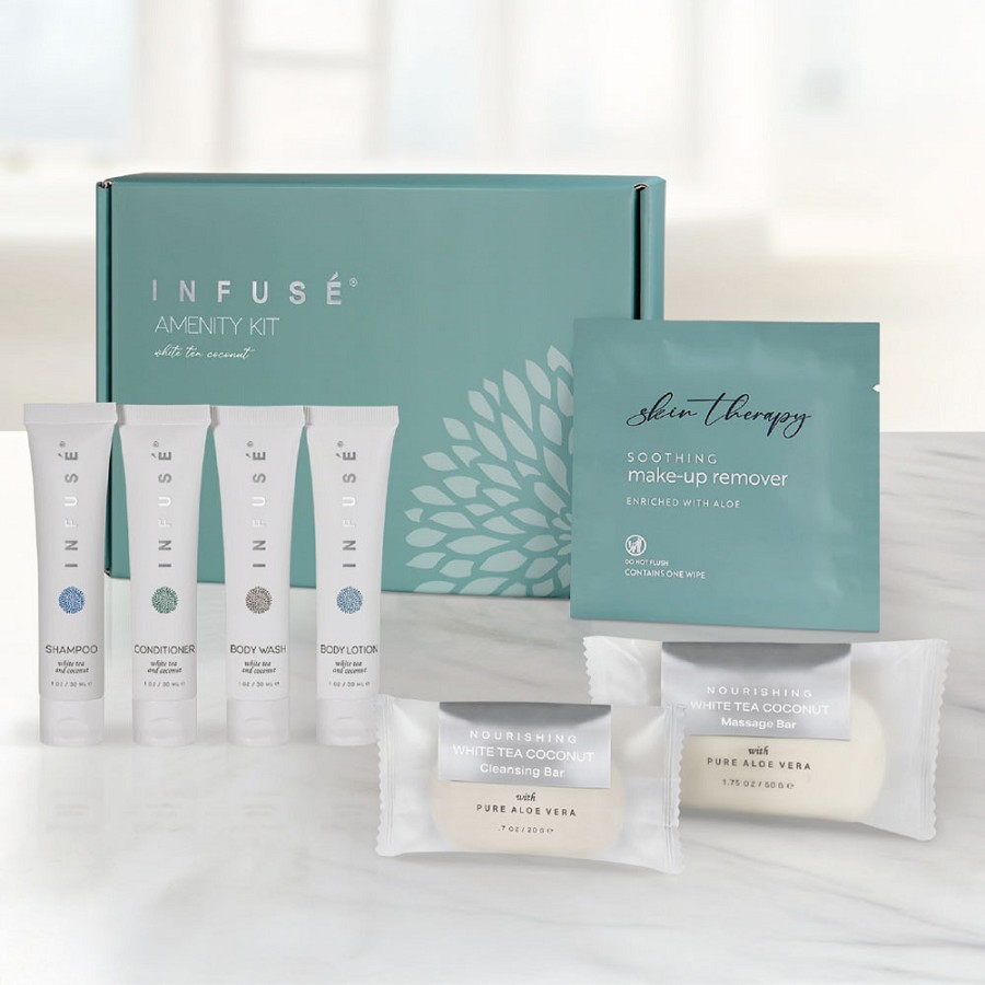Diversified Hospitality Infuse White Tea And Coconut Collection Bathroom Ecobox Kit 20 Per Case 3 Case Minimum 