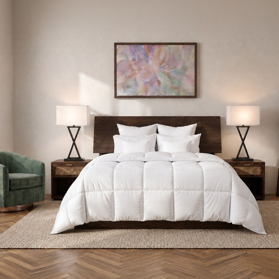 Downright King XL 108x94 76oz Down Alternative Comforter with T-233 100% Cotton Cover 3 Per Case Price Per Each 