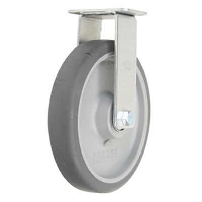Forbes 8' Solid Grey Non-Marking Wheel & Zinc Plated Rigid Caster Price Per Each 