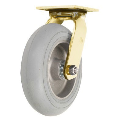 Forbes 8' Cushion Grey Non-Marking Wheel & Brass Plated Swivel Casters Price Per Each 