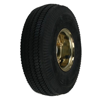 Forbes 10” Black Full Pneumatic Offset Wheel - Brass Plated Hub Price Per Each 