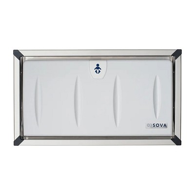 Foundations Classic Horizontal Recessed Changing Station With Stainless Steel Frame Light Gray 