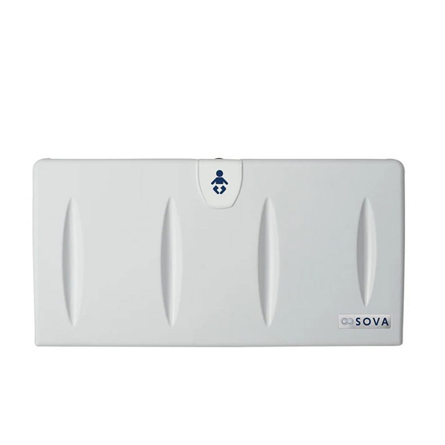 Foundations Classic Horizontal Surface Mount Changing Station With EZ Mount Backer Plate Light Gray 