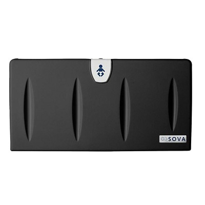 Foundations Classic Horizontal Surface Mount Changing Station With EZ Mount Backer Plate Black 