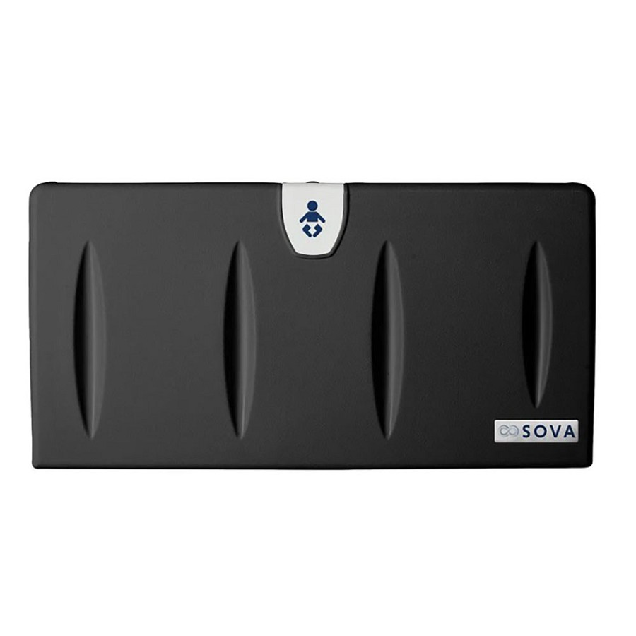 Foundations Classic Horizontal Surface Mount Changing Station With EZ Mount Backer Plate Black 