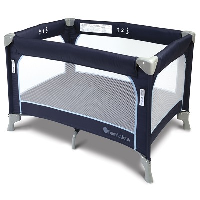 Foundations SnugFresh Celebrity Portable Crib With 3/4' Foam Mattress and Cover Regatta 