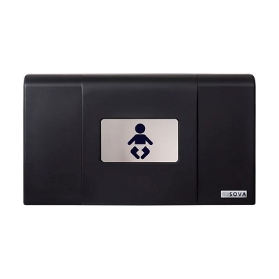 Foundations Ultra Horizontal Surface Mount Changing Station Black & Stainless 