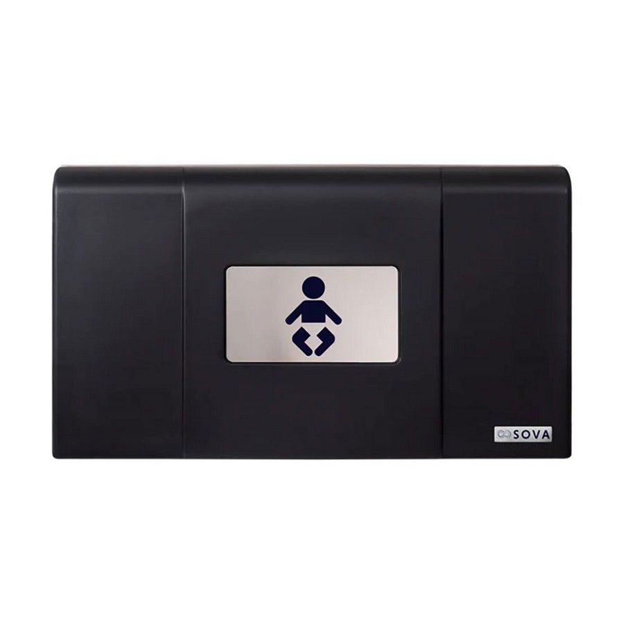Foundations Ultra Horizontal Surface Mount Changing Station Black & Stainless 
