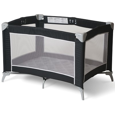 Foundations Sleep n Store Portable Crib Mod Plaid Graphite 