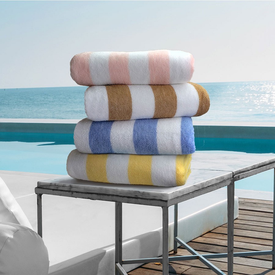 Ganesh Oxford Resistenzia Cabana 2x2 Stripe Pool Towels 30x60 80% Ringspun Cotton 20% Polyester 11.50Lb/Dz 2 Dz Per Case Price Per Dz 