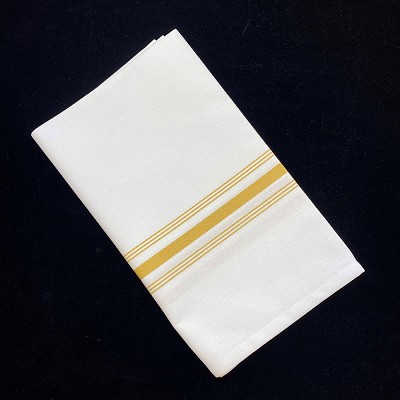 White With Gold Stripes 