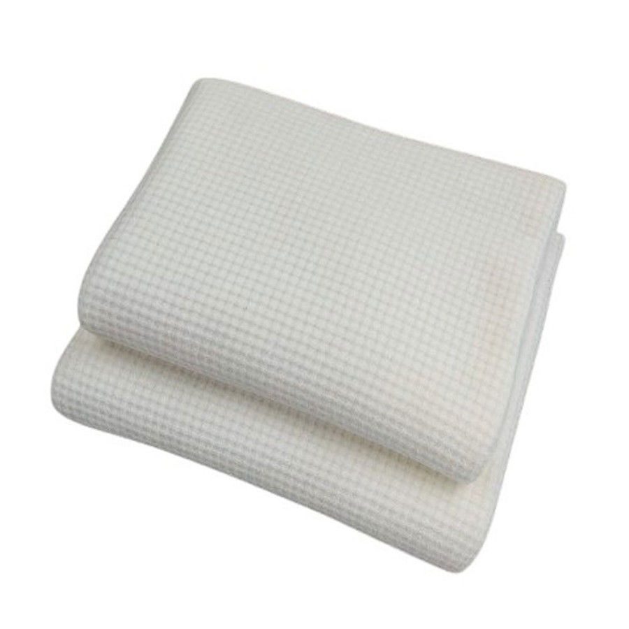 Ganesh Oxford Capri Microcheck Blanket King 108x90 100% Cotton White 6 Per Case Price Per Each 